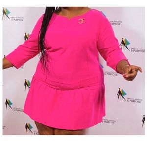 Victoria Beckham, Pink Midi Dress